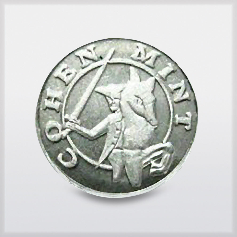 Cohen mint 1 gram rhodium coin - obverse