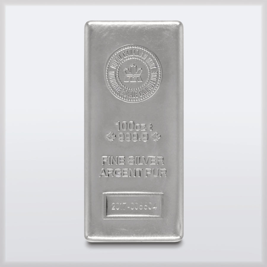 Silver (Ag) - Royal Canadian Mint - 100 troy ounce bar