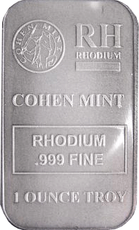 Cohen Mint 1 troy ounce rhodium bar @RWMM
